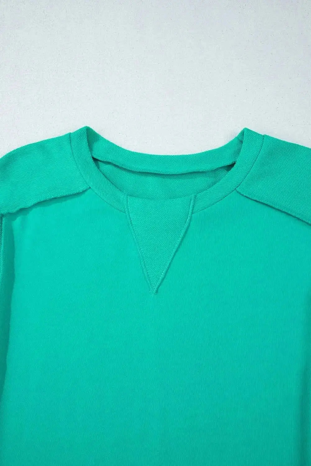 Exposed Seam Round Neck Long Sleeve Sweatshirt - Love Salve